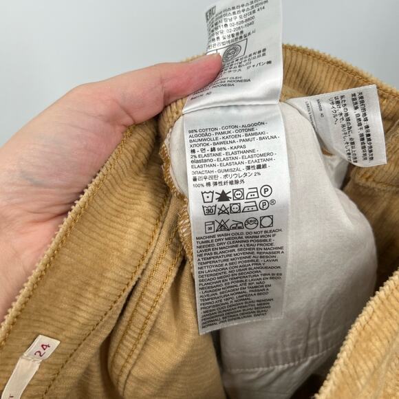 Levi’s Ribcage Boot Pants Corduroy Tan High Rise - Picture 7 of 8